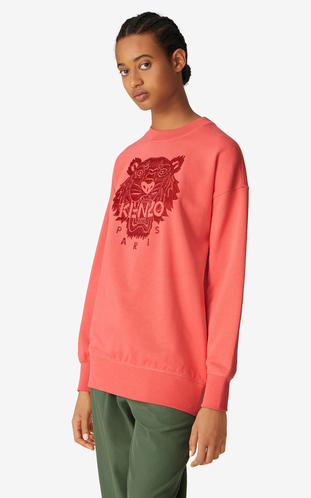 Sudadera Kenzo Oversized Tiger Mujer Rojas DPY897264